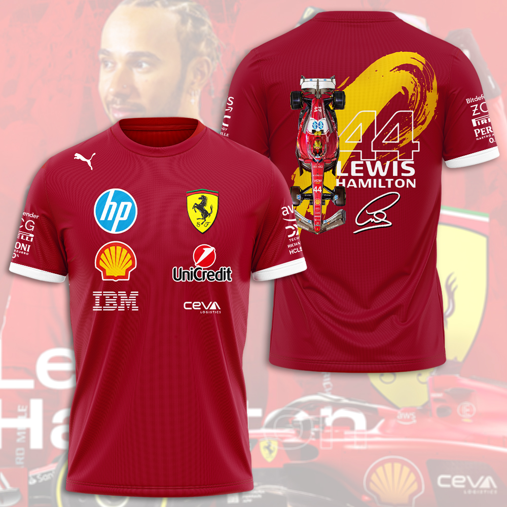 lewis hamilton ferrari f1 shirt scuderia 44 racing jersey with car graphic sponsor logos qjntj