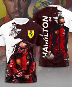 Lewis Hamilton Ferrari Graphic Shirt – Scuderia Ferrari 44 F1 Racing Jersey, Formula 1 Fan Apparel