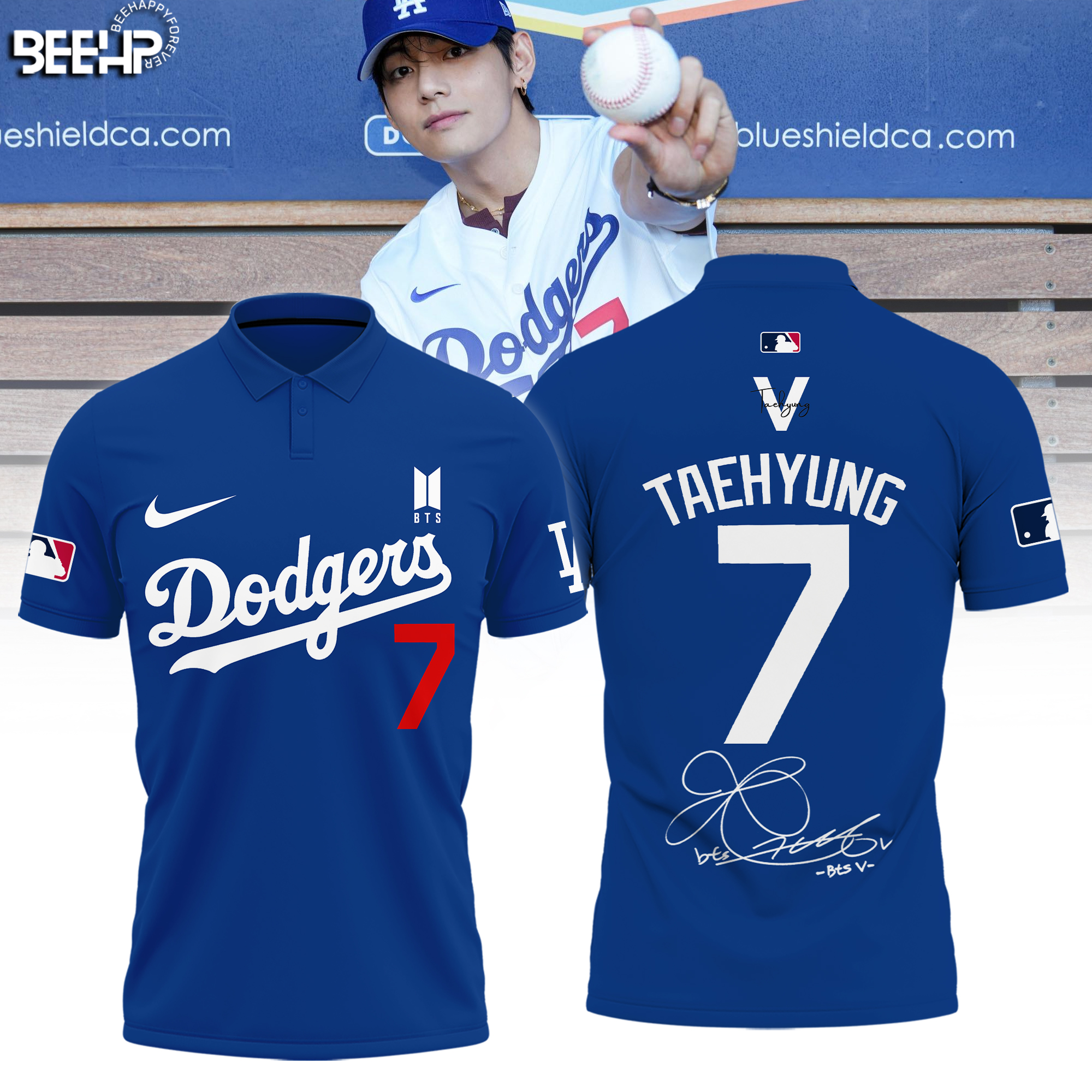 los angeles dodgers bts v taehyung 7 shirt limited edition signature 1 shzna