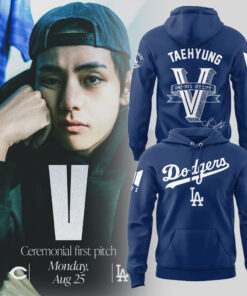 Los Angeles Dodgers BTS V Taehyung Navy Blue Hoodie Limited Edition Signature