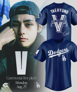 Los Angeles Dodgers BTS V Taehyung Navy Blue Jersey Limited Edition Signature