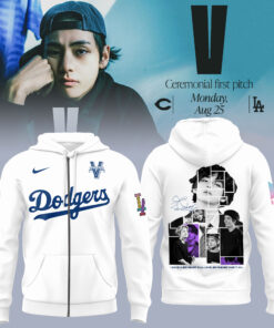 los angeles dodgers bts v taehyung white t shirt limited edition photo print 5 zh2ug