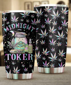 Midnight Toker Tumbler – Holographic Weed Cup Gift