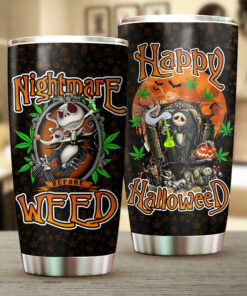 Nightmare Before Weed Tumbler – Funny Halloweed Cup with Halloween Cannabis Design