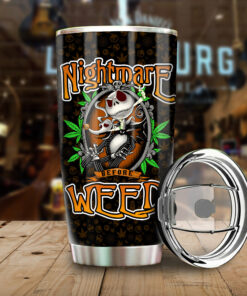 nightmare before weed tumbler funny halloweed cup with halloween cannabis design 3 s8o5b