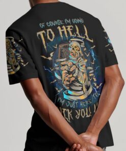 Of Course Im Going To Hell Shirt – Mummy Halloween Graphic Tee Pick You Up