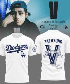 os angeles dodgers bts v taehyung white hoodie limited edition signature 4 d7vi3