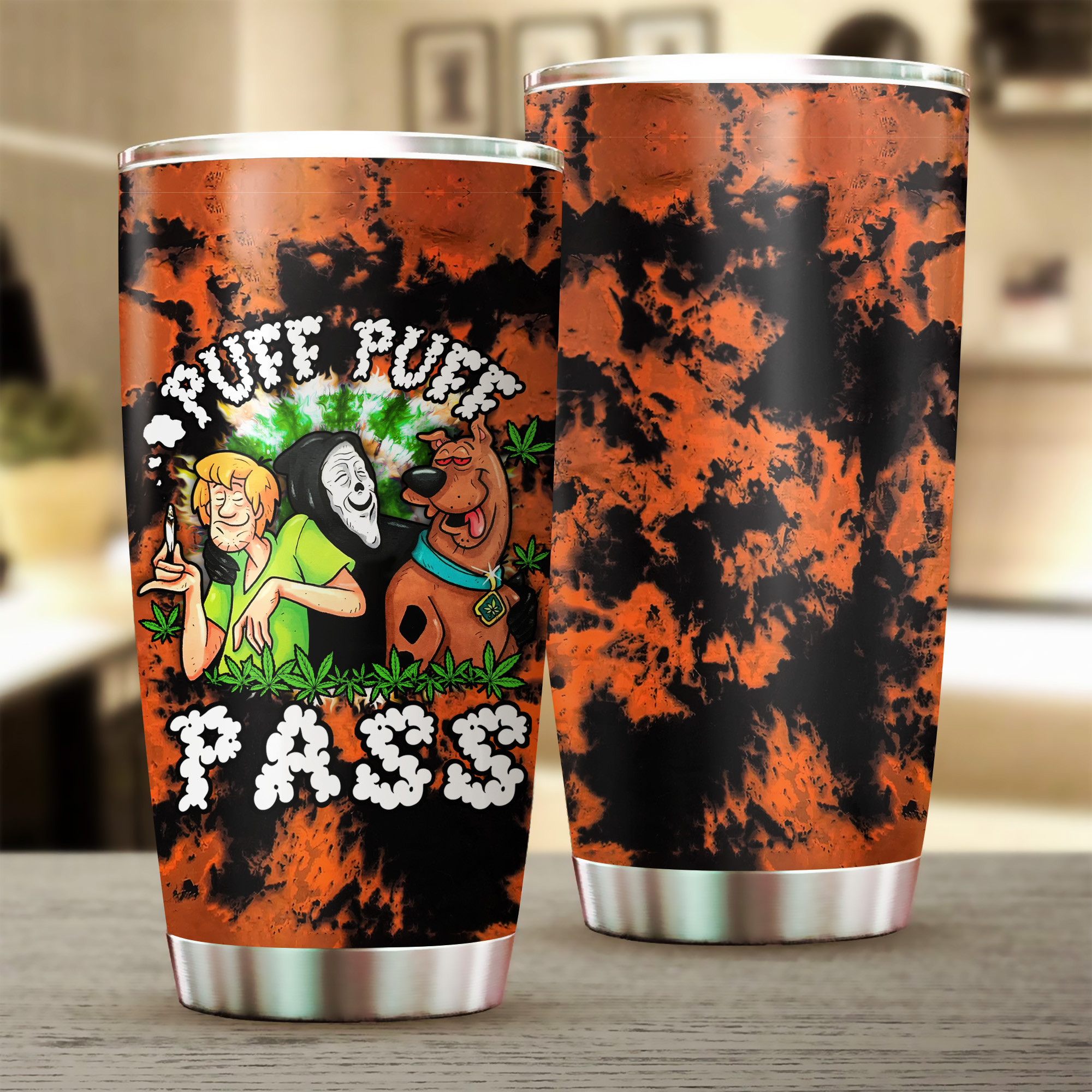puff puff pass tumbler funny halloween weed cup 420 stoner gift for cannabis lovers 1