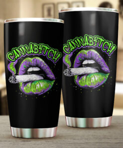 Purple Cannabitch Tumbler – Funny Weed Cup for Stoner Women & 420 Lovers