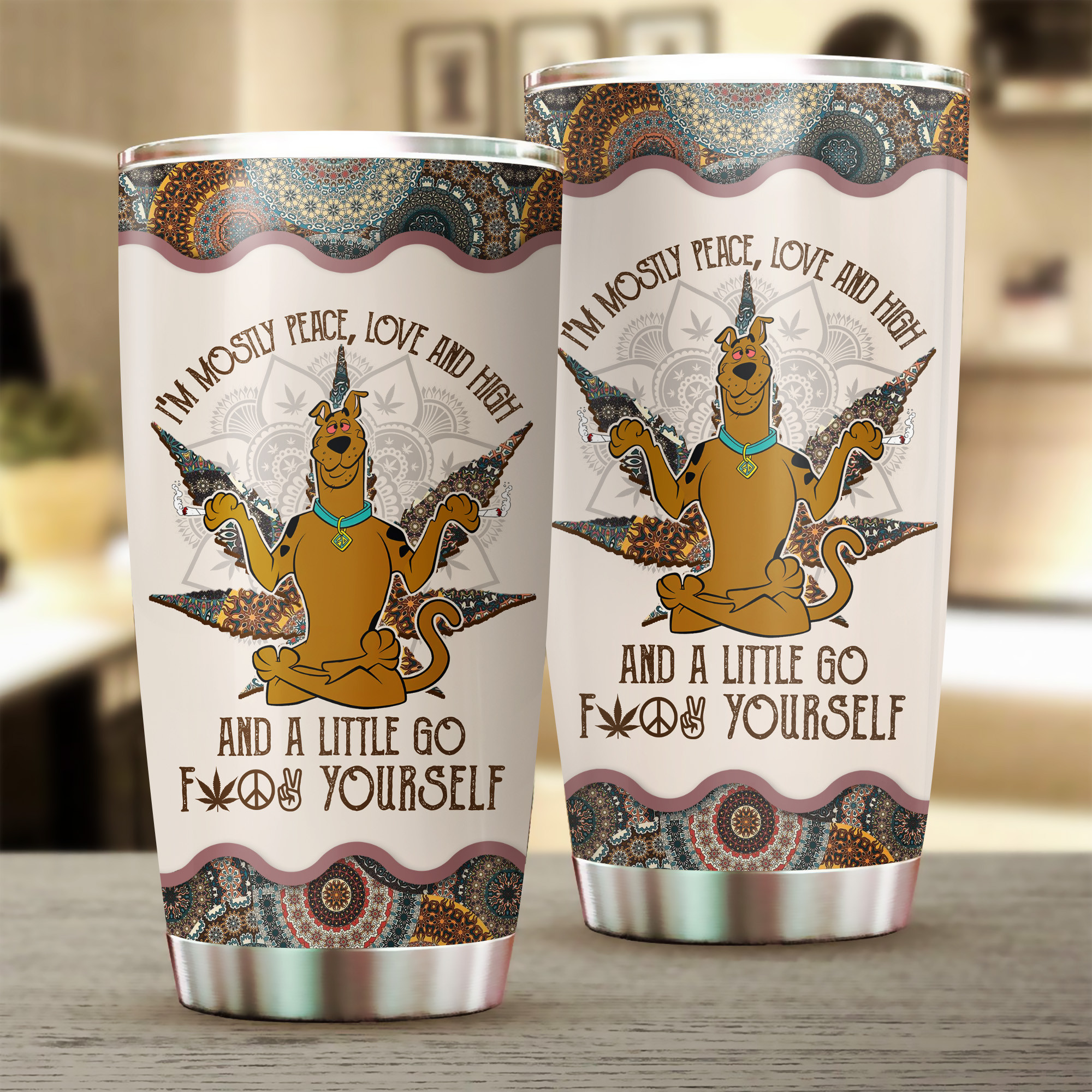 scooby doo peace love and high tumbler funny cannabis weed cup for stoner gift 1 9pwza