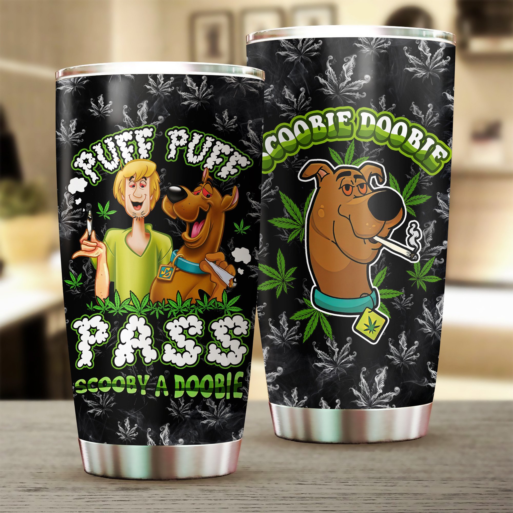 scooby doo puff puff pass tumbler funny weed smoking cup 1 mvnom