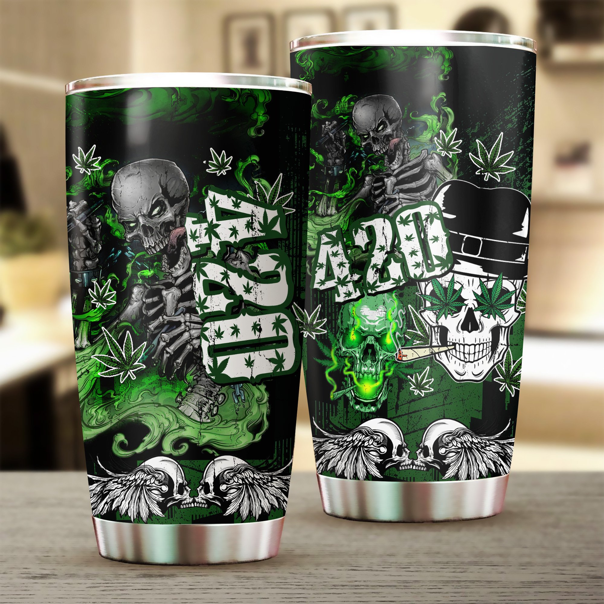 skull 420 cannabis tumbler gothic weed smoking cup 1 1l5e9