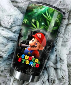 super stoned mario tumbler funny weed cup with cannabis leaf design 3 xvxfl