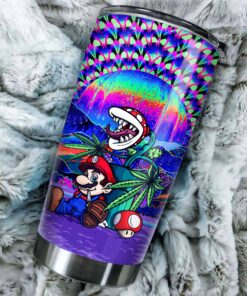 trippy mario tumbler psychedelic weed cup with colorful cannabis art 3 qok21
