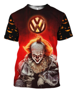 Volkswagen IT Halloween Shirt – Pennywise Clown 3D Horror T-Shirt for Movie Fans