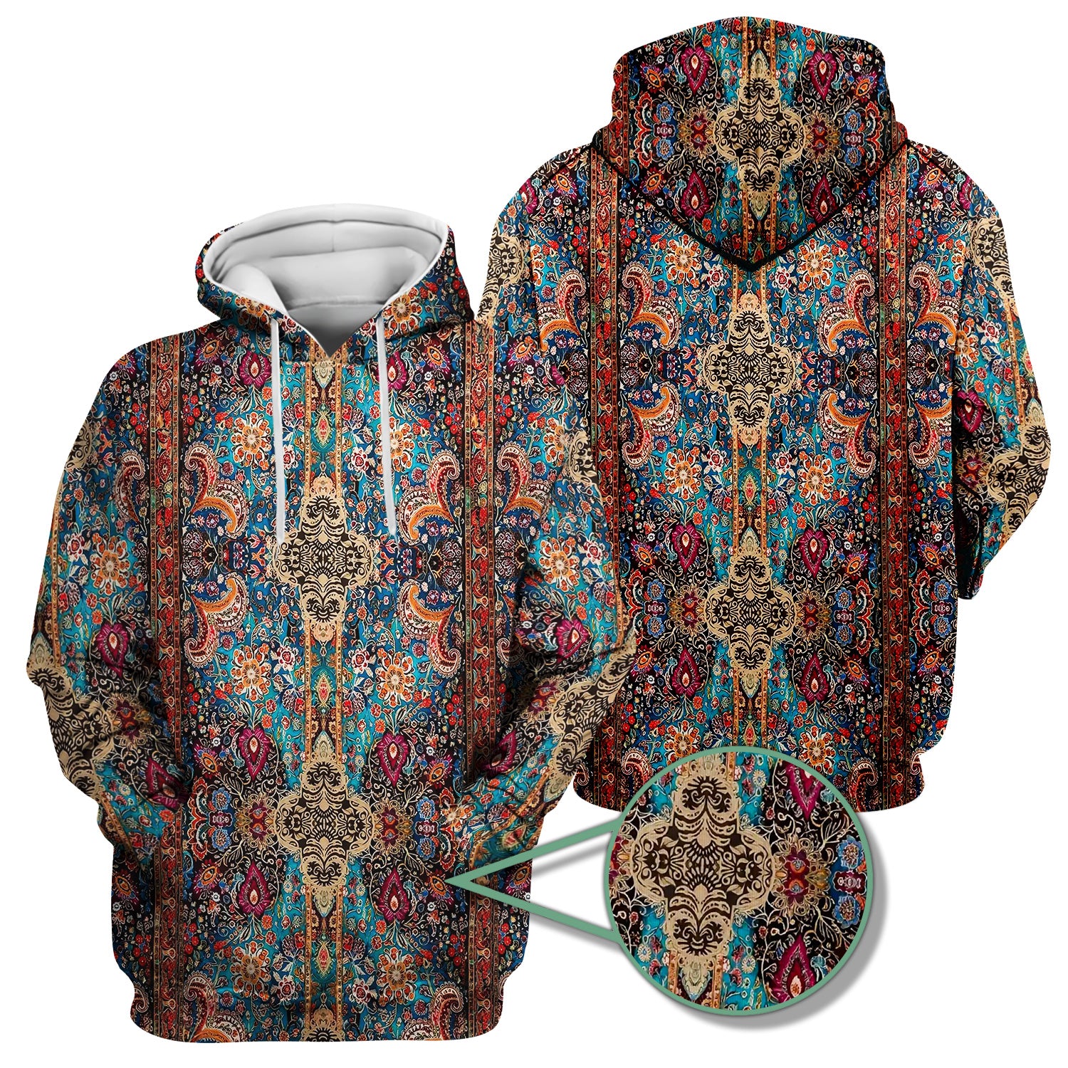 Artistic Bohemian Nurse Scrub Top - Colorful Tapestry & Boho Pattern Design - Thoughtful Gift for Women RN LPN & Healthcare Workers