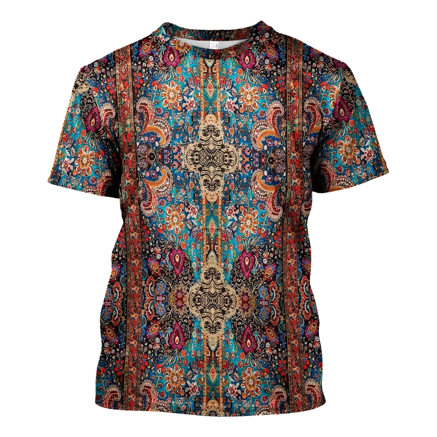 Artistic Bohemian Nurse Scrub Top - Colorful Tapestry & Boho Pattern Design - Thoughtful Gift for Women RN LPN & Healthcare Workers