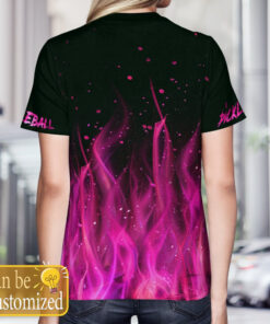 custom neon pink pickleball player t shirt hl293
