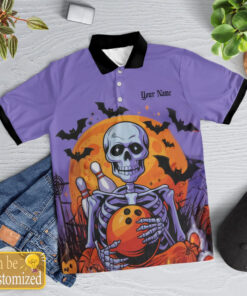 moonlight bones custom name bowling polo shirt docez