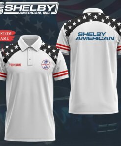 Shelby American Custom Name Polo Shirt – Patriotic Racing Style