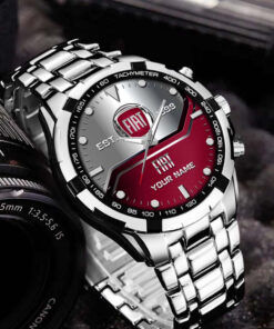 Fiat Stainless Steel Watch – Custom Name Gift for Car Lovers
