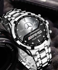 Personalized Mercedes-AMG Stainless Steel Watch – Custom Name Luxury Car Enthusiast Gift