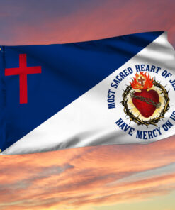 Sacred Heart Of Jesus Have Mercy On Us, Catholic Jesus Christian Grommet Flag TPT1971GF