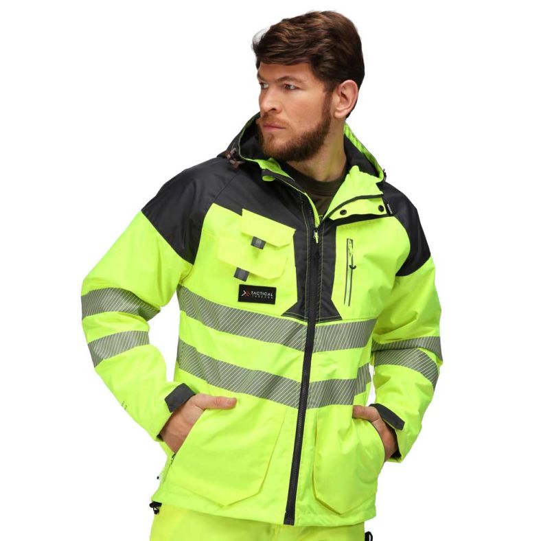 Tactical Threads Mens Hi Vis Waterproof Workwear Jacket | Brookes